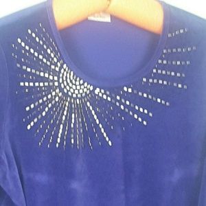 Cute Embellished Purple Velour Top
